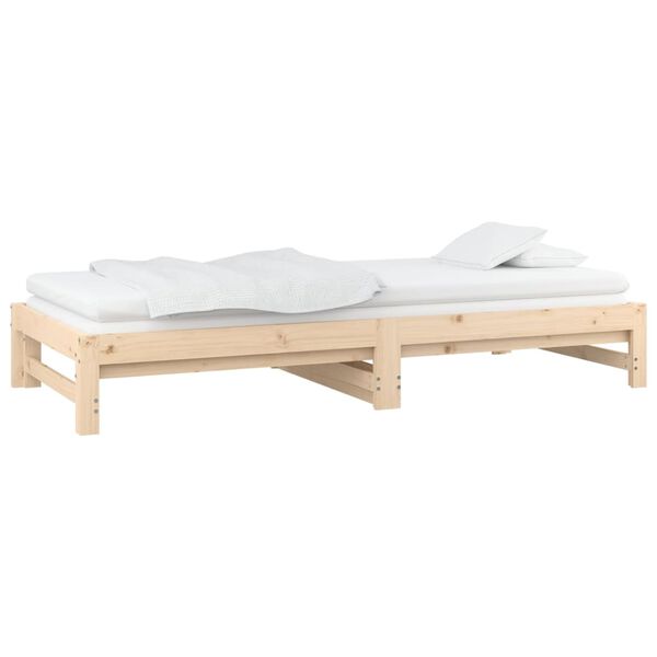 vidaXL Καναπές Κρεβάτι Συρόμενος 2x(90x200) εκ. από Μασίφ Ξύλο Πεύκου