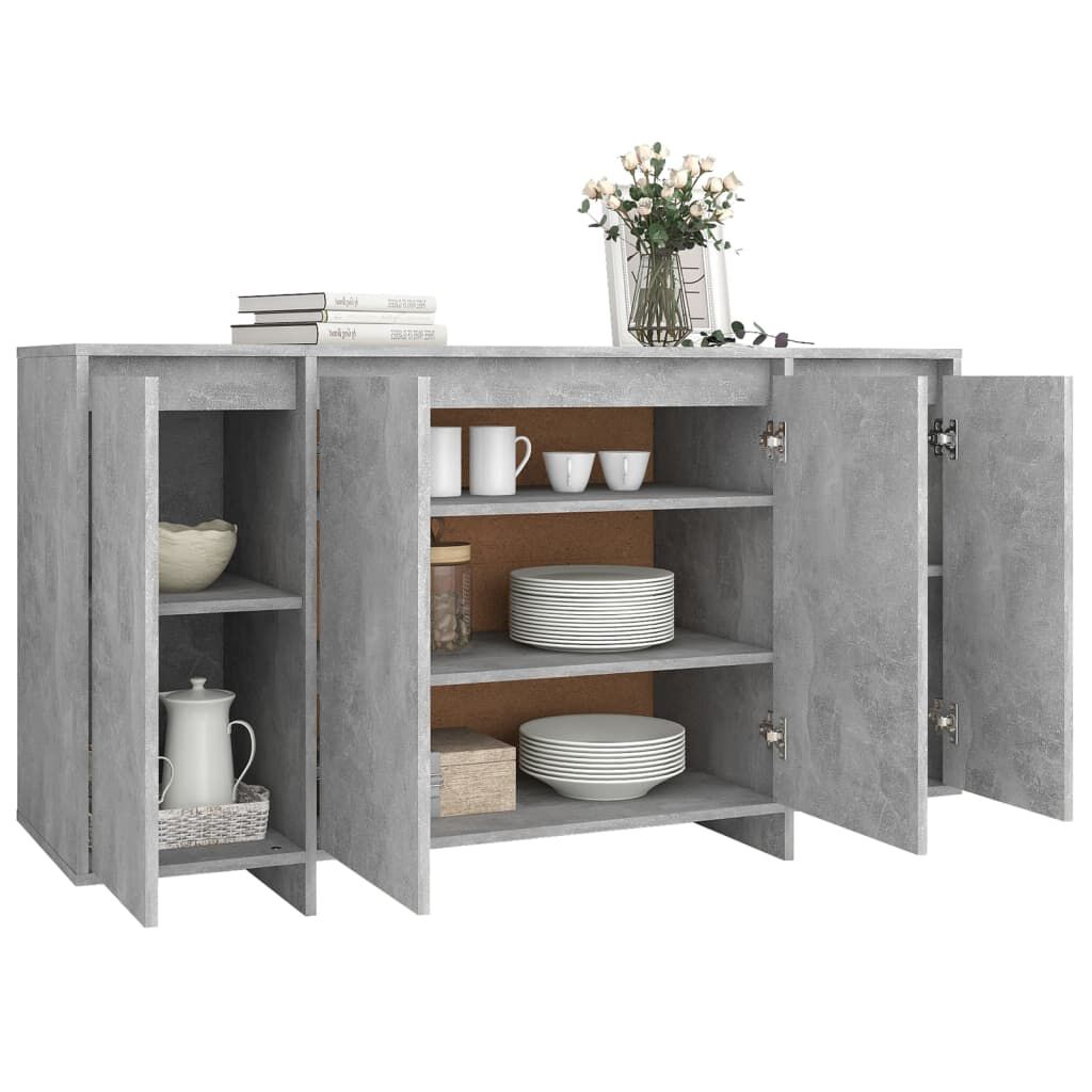vidaXL Ντουλάπι Γκρι Σκυροδέματος 135x41x75 εκ. Επεξεργασμένο Ξύλο