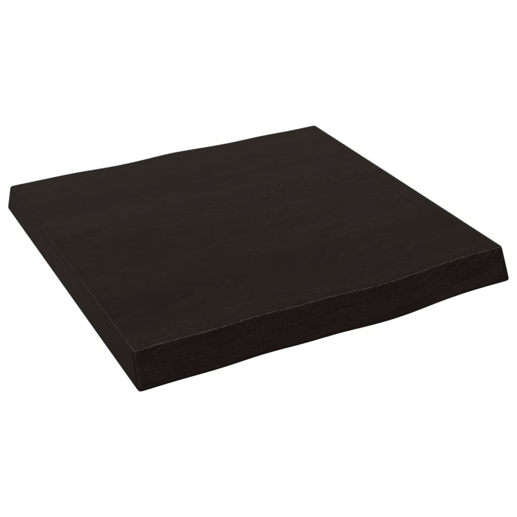 vidaXL Επιφ Τραπεζιού Αν Καφέ 40x40x(2-4)εκ. Ακατέργ. Μασίφ Ξύλο Δρυός