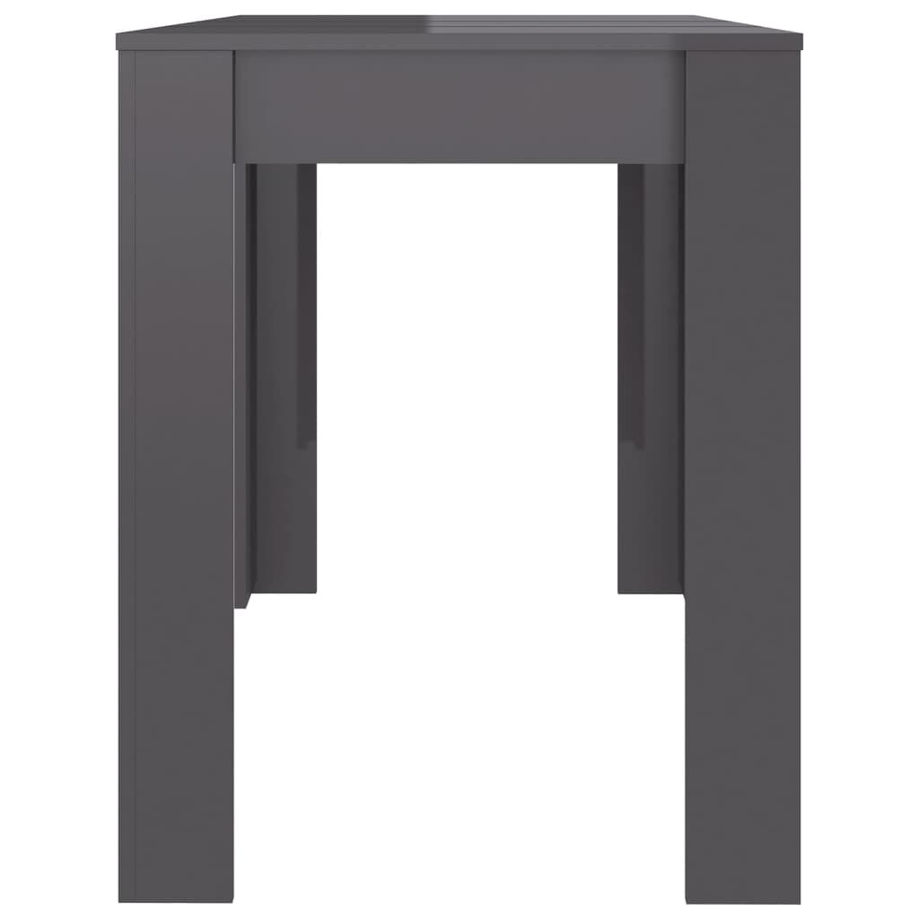 vidaXL Τραπεζαρία Γυαλιστερό Γκρι 120 x 60 x 76 εκ. από Μοριοσανίδα