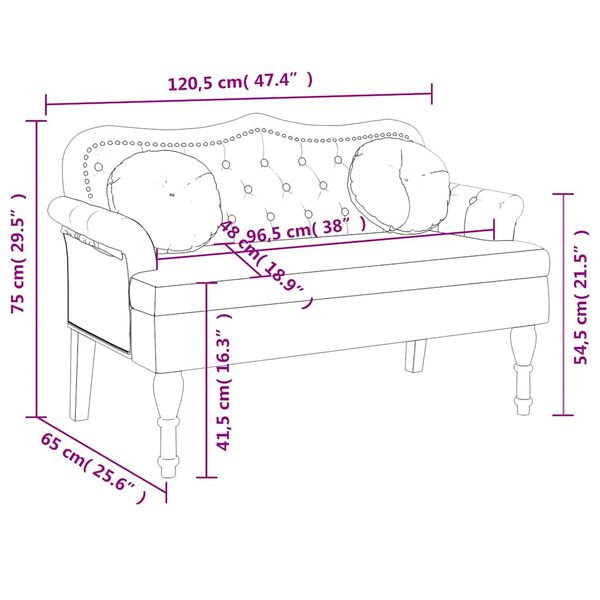 vidaXL Παγκάκι Σκούρο Πράσινο 120,5 x 65 x 75 εκ. με Μαξιλάρια
