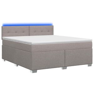 vidaXL &Kappa;&rho;&epsilon;&beta;ά&tau;&iota; Box Spring &mu;&epsilon; &Sigma;&tau;&rho;ώ&mu;&alpha; &kappa;&alpha;&iota; LED Taupe 140 x 190 cm Ύ&phi;&alpha;&sigma;&mu;&alpha;