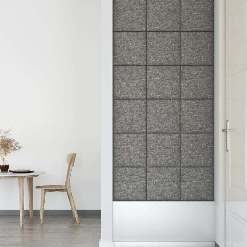 vidaXL Πάνελ Τοίχου 12 τεμ. Ανοιχτό Γκρι 30x30 εκ. 1,08 μ² Υφασμάτινα