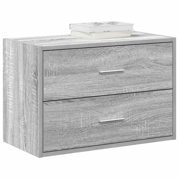 vidaXL Ντουλάπι με 2 συρτάρια Γκρι Sonoma 60x31x40 εκ. από Επεξ. Ξύλο