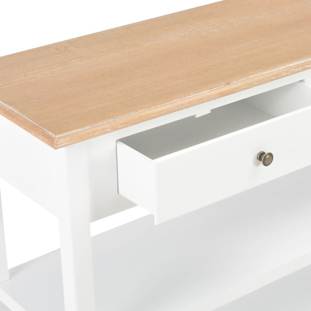 vidaXL Κονσόλα Λευκή 110 x 35 x 80 εκ. από MDF