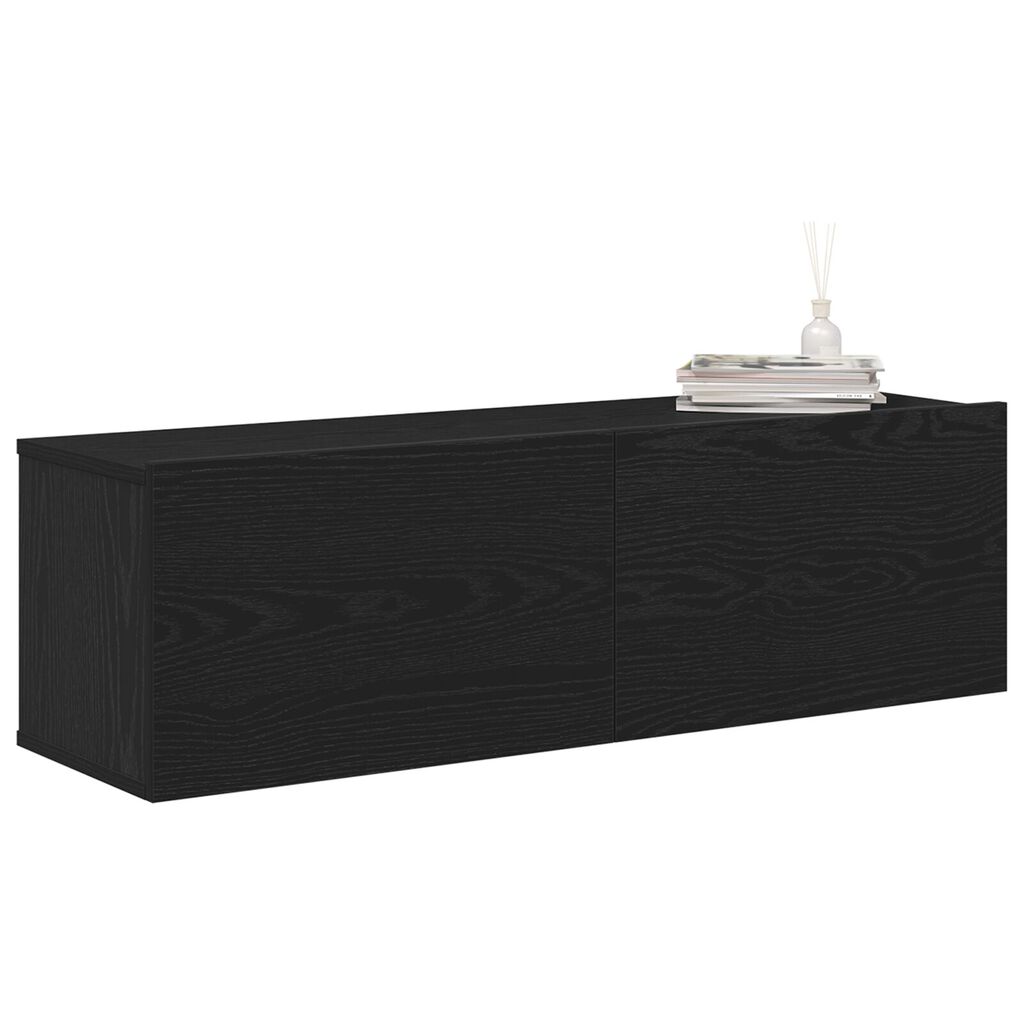 vidaXL Κόγχες τηλεόρασης 2 τεμ Μαύρο Δρύς 100x30x30 εκ Επεξεργασμένο ξύλο