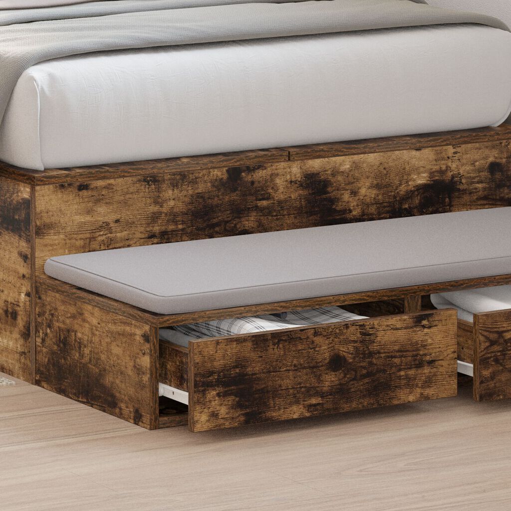 vidaXL Συσκευές Κρεβατιού από Καπνιστό Δρυ 75x36,5x16,5 εκ. Φτιαγμένο από ξύλο
