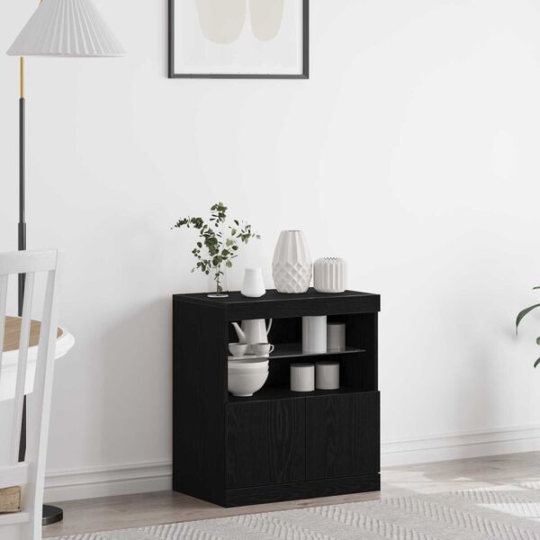 vidaXL Πλαϊνό γραφείο Μαύρο 60 x 37 x 67 εκ Επεξεργασμένο ξύλο