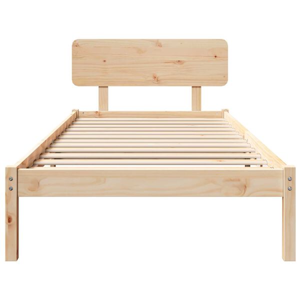 vidaXL Σκελετός Κρεβατιού Φυσικό 100 x 200 cm Μασίφ ξύλο πεύκου