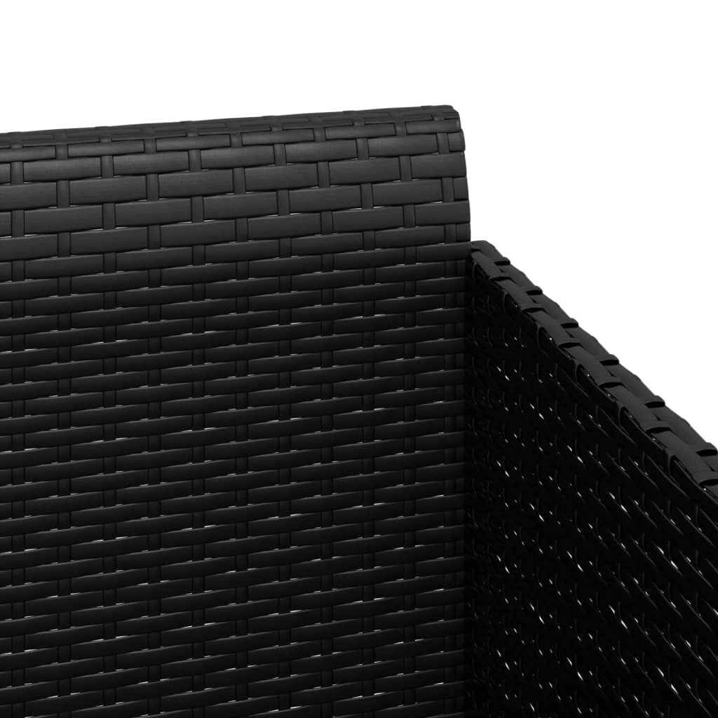 vidaXL Ξαπλώστρα Μαύρη 182 x 118 x 63 εκ. Συνθετικό Ρατάν με Μαξιλάρια
