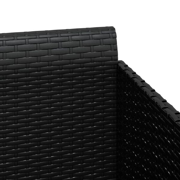 vidaXL Ξαπλώστρα Μαύρη 182 x 118 x 63 εκ. Συνθετικό Ρατάν με Μαξιλάρια