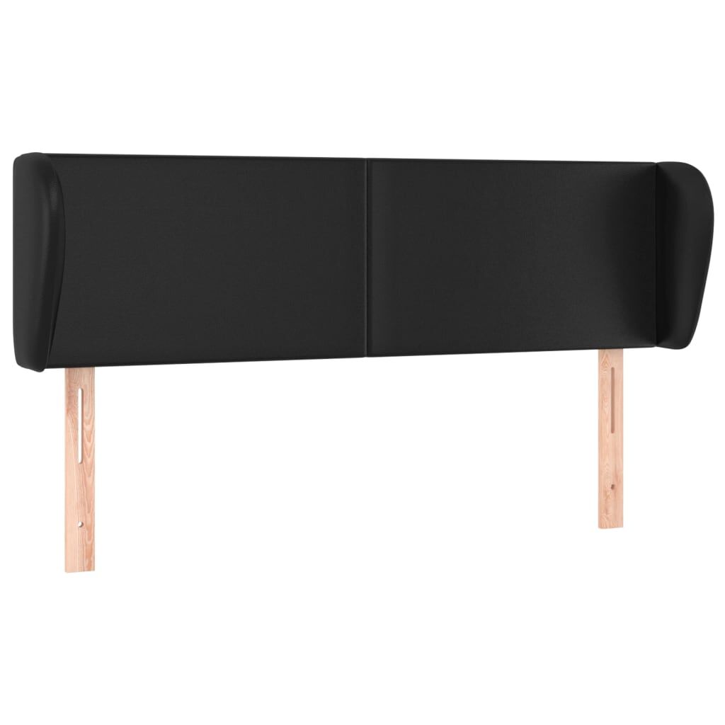 vidaXL Κεφαλάρι με Πτερύγια Μαύρο 147 x 23 x 78/88 εκ. Συνθετικό Δέρμα