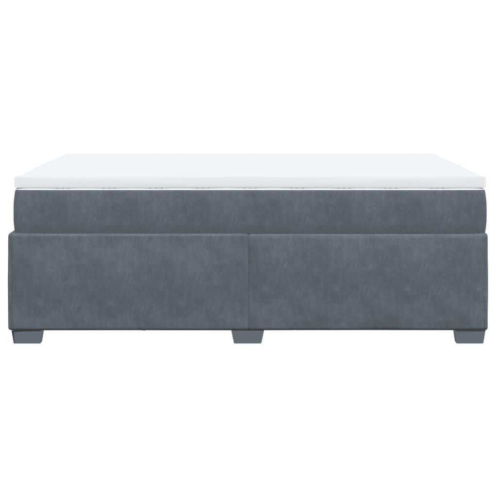 vidaXL Κρεβάτι Boxspring με Στρώμα Σκούρο Γκρι 120x200 εκ. Βελούδινο