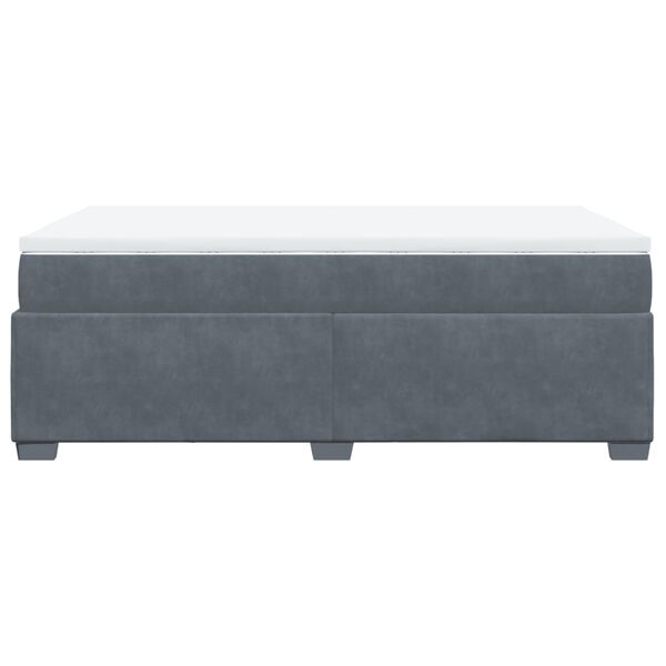 vidaXL Κρεβάτι Boxspring με Στρώμα Σκούρο Γκρι 120x200 εκ. Βελούδινο