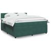 vidaXL Κρεβάτι Boxspring με Στρώμα Σκούρο Πράσινο 180x200εκ. Βελούδινο