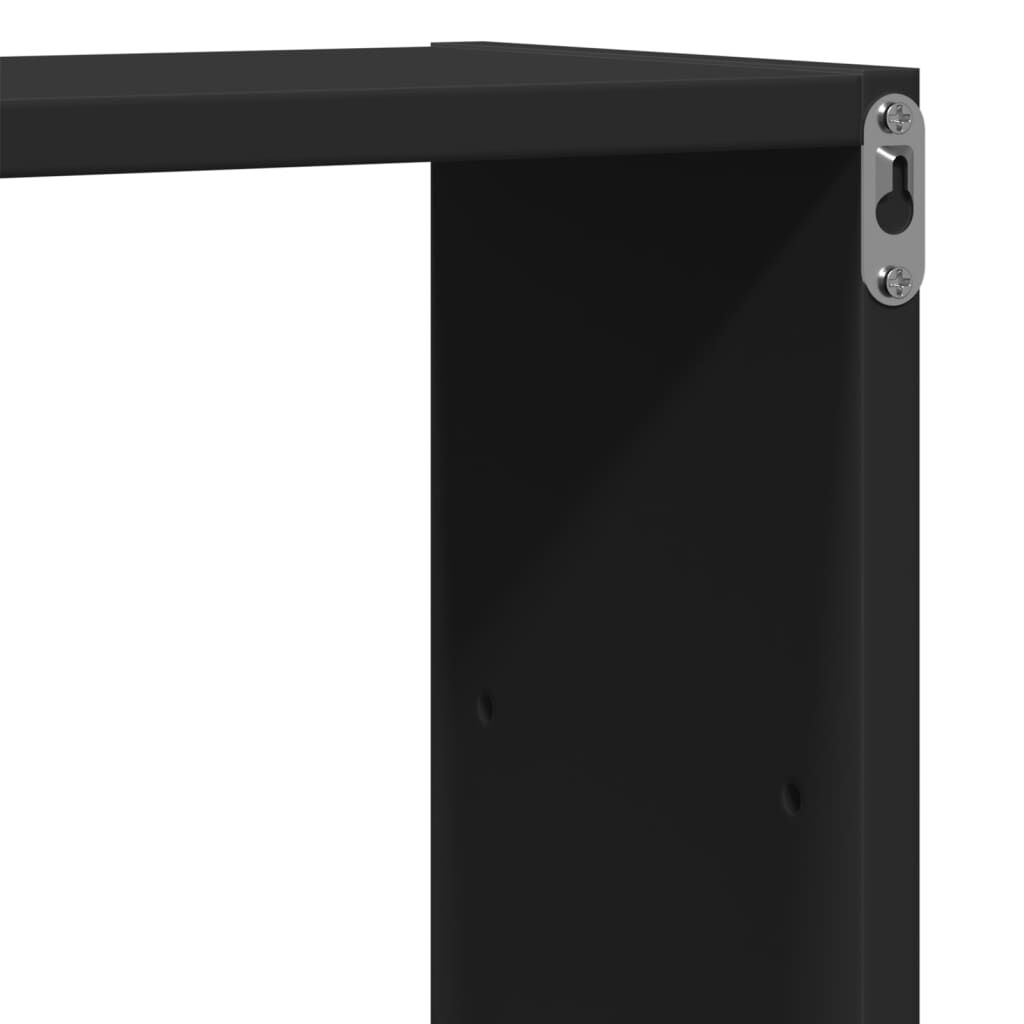 vidaXL Ραφιέρα Τοίχου Μαύρο 96x18x60 εκ. από Επεξεργασμένο Ξύλο