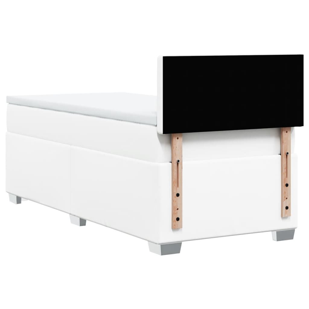vidaXL Κρεβάτι Boxspring με Στρώμα Λευκό 80 x 200 εκ. Συνθετικό Δέρμα