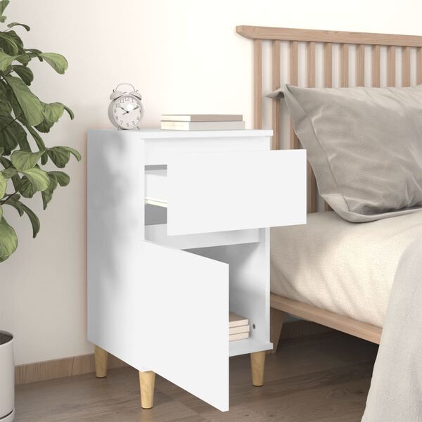 vidaXL Κομοδίνο Λευκό 40 x 35 x 70 εκ.