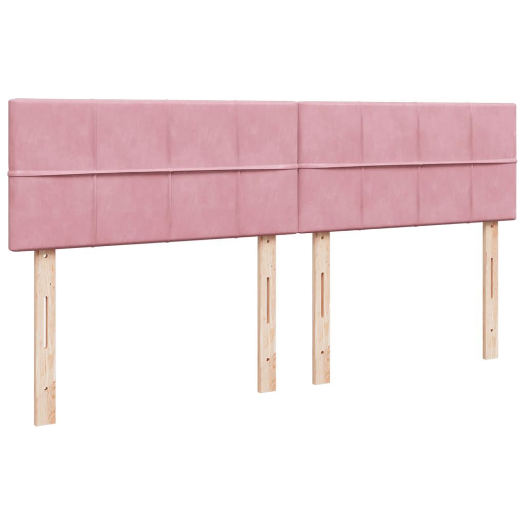 vidaXL Κρεβάτι Boxspring με Στρώμα Ροζ 200x200 εκ. Βελούδινο