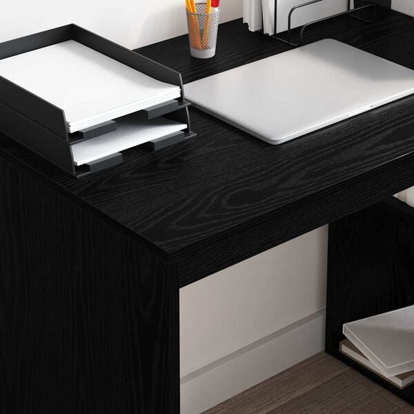 vidaXL Γραφείο Μαύρη δρυς 108 x 55 x 103.5 εκ Επεξεργασμένο ξύλο