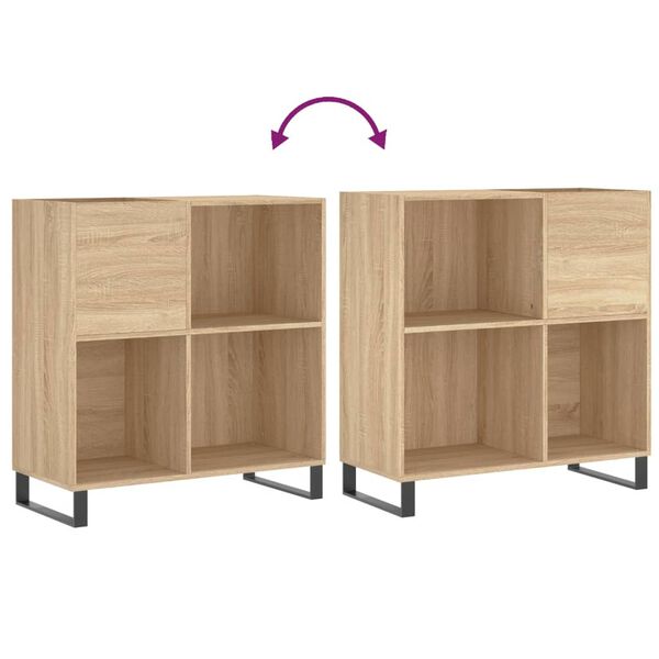 vidaXL Δισκοθήκη Sonoma Δρυς 84,5 x 38 x 89 εκ. από Επεξεργασμένο Ξύλο