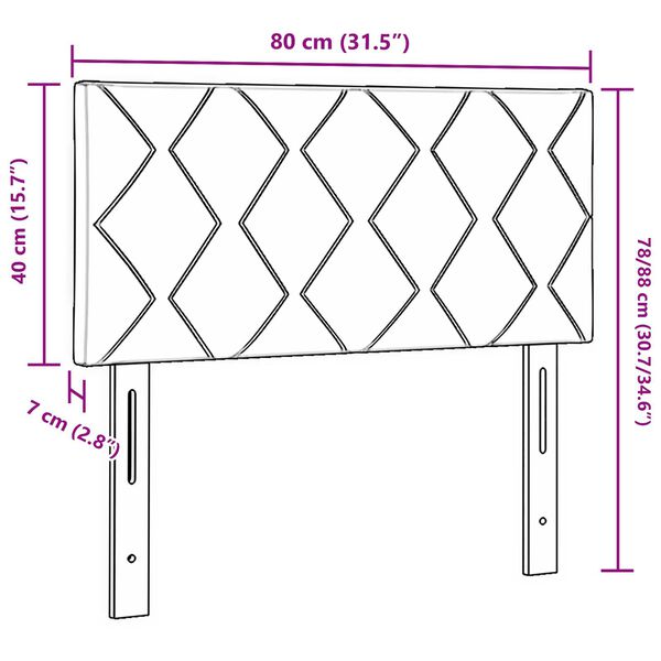 vidaXL LED Προσκέφαλο Σχεδιασμός Diamond Blocks Μπλε 80 cm Βελούδο
