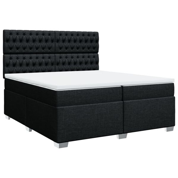vidaXL &Kappa;&rho;&epsilon;&beta;ά&tau;&iota; Boxspring &mu;&epsilon; &Sigma;&tau;&rho;ώ&mu;&alpha; &Mu;&alpha;ύ&rho;&omicron; 200x200 &epsilon;&kappa;. &Upsilon;&phi;&alpha;&sigma;&mu;ά&tau;&iota;&nu;&omicron;