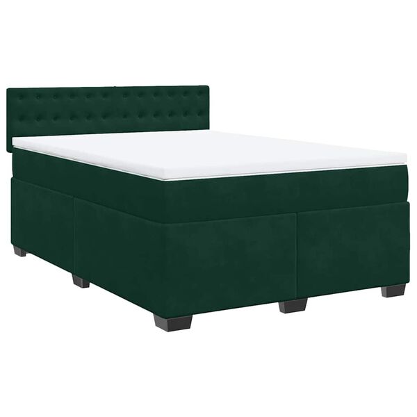 vidaXL &Kappa;&rho;&epsilon;&beta;ά&tau;&iota; Boxspring &mu;&epsilon; &Sigma;&tau;&rho;ώ&mu;&alpha; &Sigma;&kappa;&omicron;ύ&rho;&omicron; &Pi;&rho;ά&sigma;&iota;&nu;&omicron; 140x190&epsilon;&kappa;. &Beta;&epsilon;&lambda;&omicron;ύ&delta;&iota;&nu;&omicron;