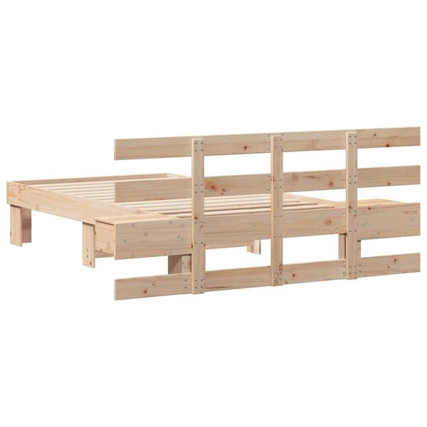 vidaXL Σκελετός Κρεβατιού Καφέ 90 x 190 cm Μασίφ ξύλο πεύκου