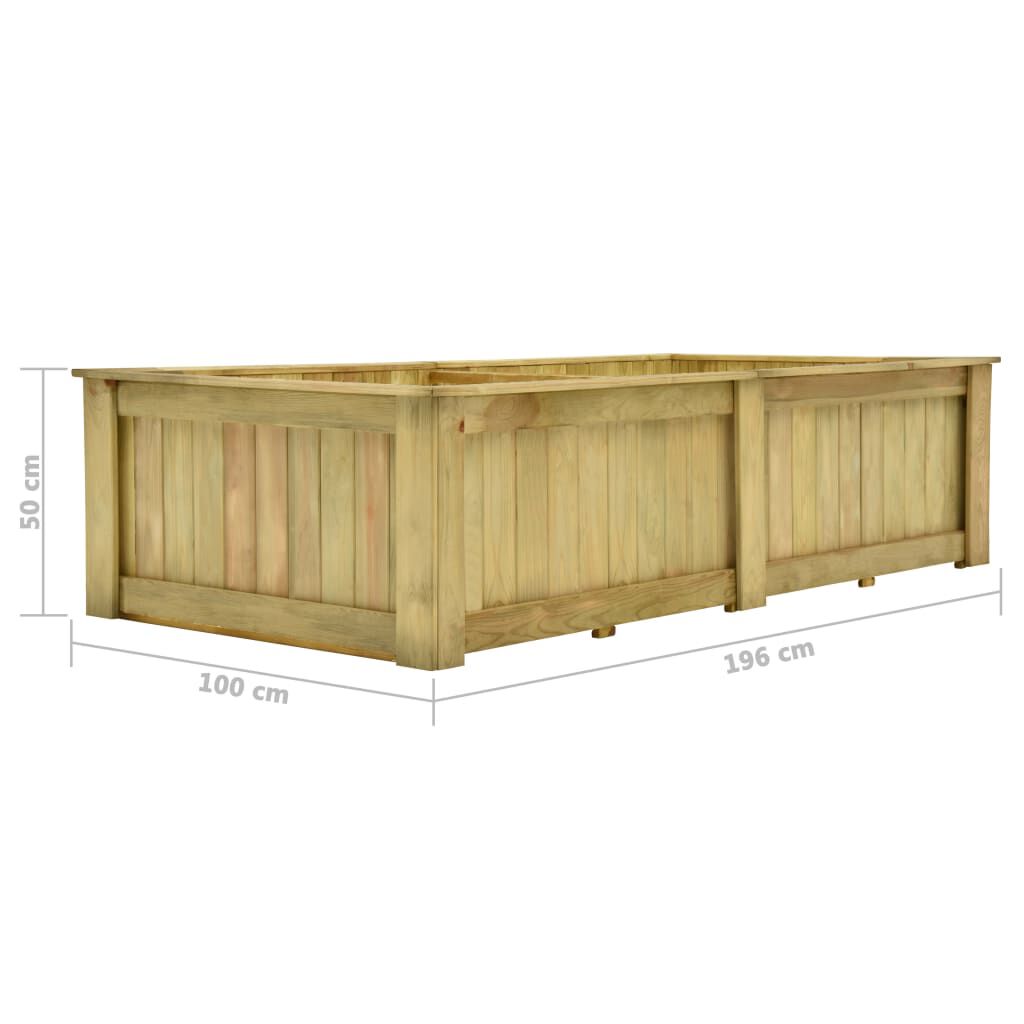 vidaXL Υπερυψωμένη Γλάστρα 196 x 100 x 50 εκ. Εμποτισμένο Ξύλο Πεύκου