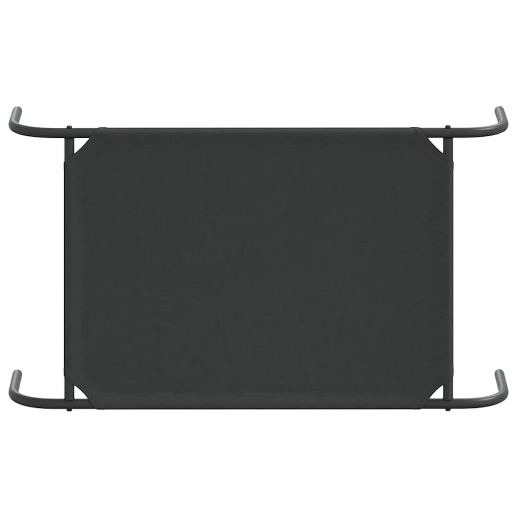 vidaXL Ανυψωμένο κρεβάτι σκύλου μαύρο 90x50x20 cm ύφασμα Οξφόρδης