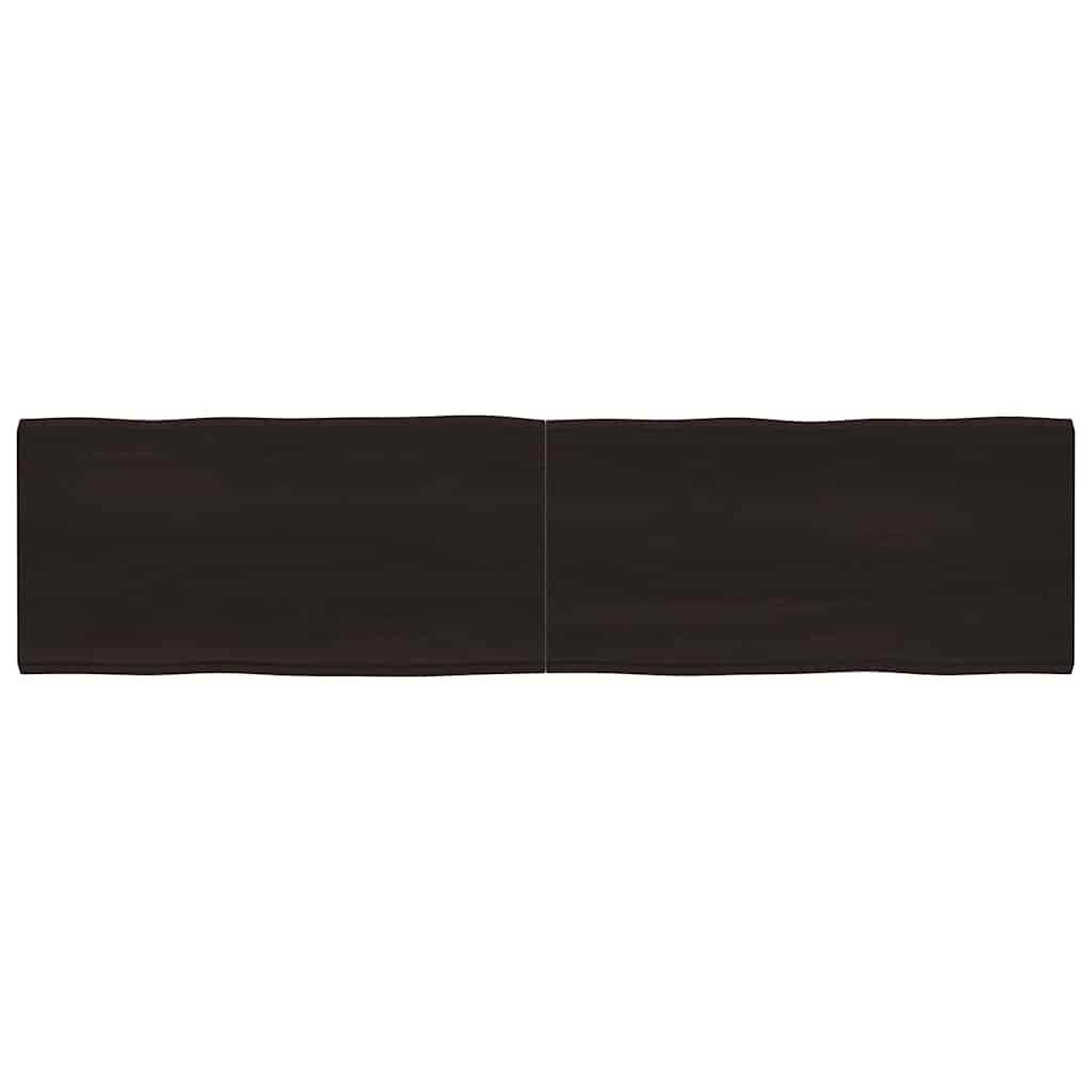 vidaXL Επιφ Τραπεζιού Αν Καφέ 200x50x(2-6)εκ.Ακατέργ. Μασίφ Ξύλο Δρυός
