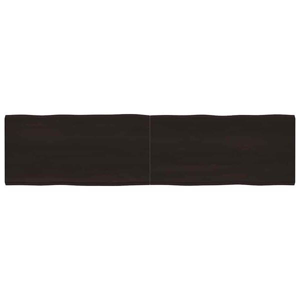 vidaXL Επιφ Τραπεζιού Αν Καφέ 200x50x(2-6)εκ.Ακατέργ. Μασίφ Ξύλο Δρυός