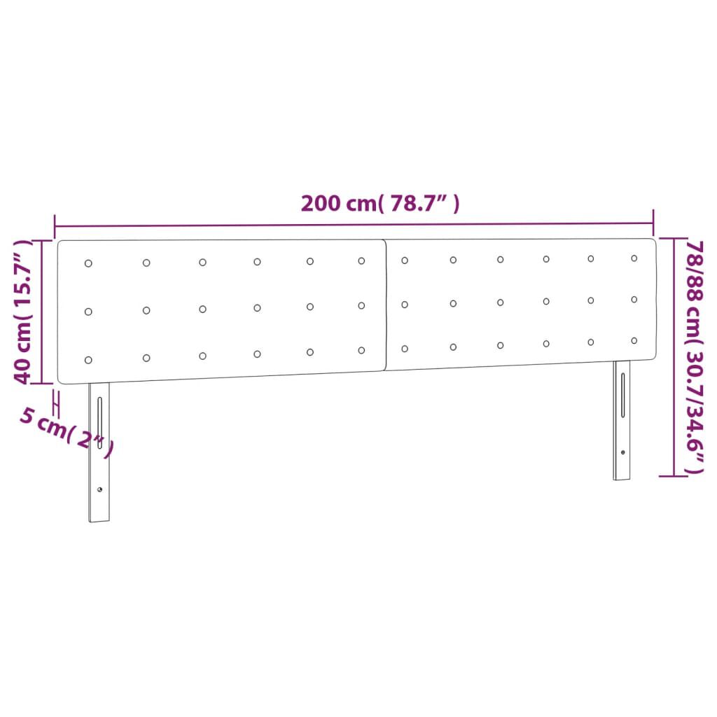 vidaXL Κεφαλάρια Κρεβατιού 2 τεμ. Μαύρο 100x5x78/88 εκ. Βελούδινο