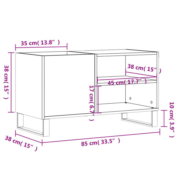 vidaXL Δισκοθήκη Sonoma Δρυς 85 x 38 x 48 εκ. από Επεξεργασμένο Ξύλο