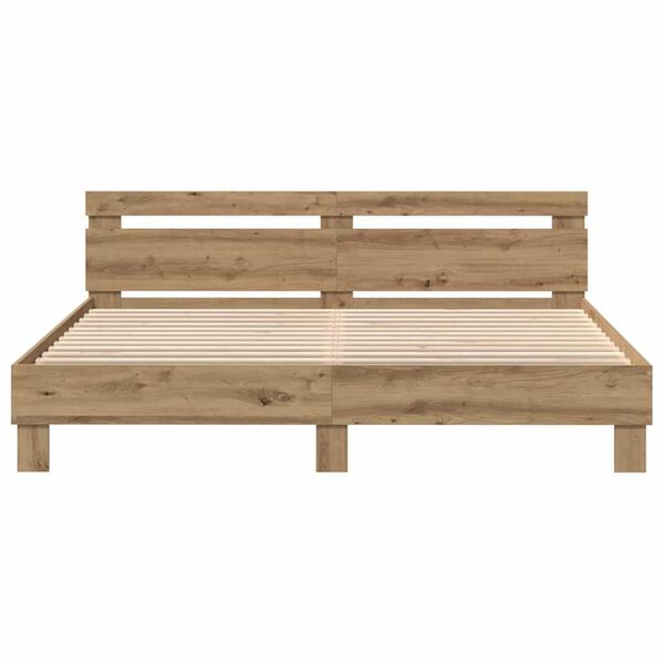 vidaXL Σκελετός Κρεβατιού artisan δρυς 200 x 200 cm Επεξεργασμένο ξύλο
