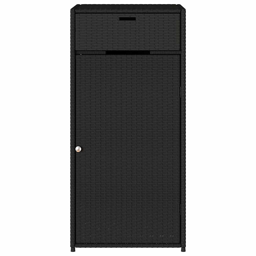 vidaXL Ντουλάπι Αποθήκευσης Κήπου Μαύρο 55x55x111 εκ. από Συνθ. Ρατάν