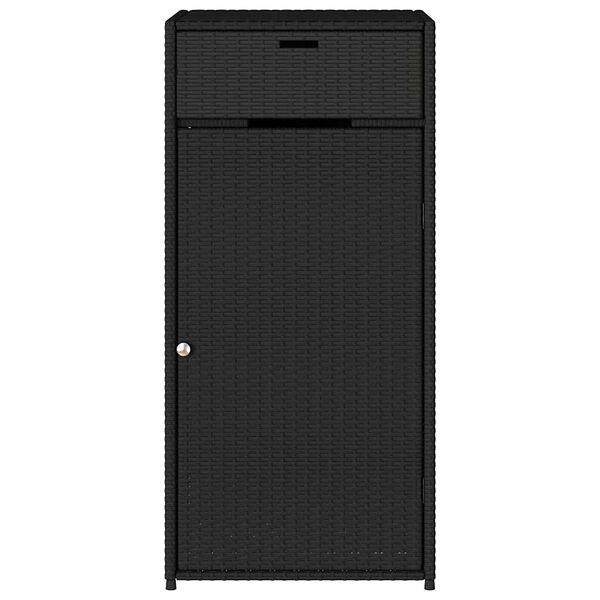 vidaXL Ντουλάπι Αποθήκευσης Κήπου Μαύρο 55x55x111 εκ. από Συνθ. Ρατάν
