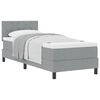 vidaXL Κρεβάτι box spring με στρώμα Ανοιχτό γκρι 80 x 200 cm ύφασμα