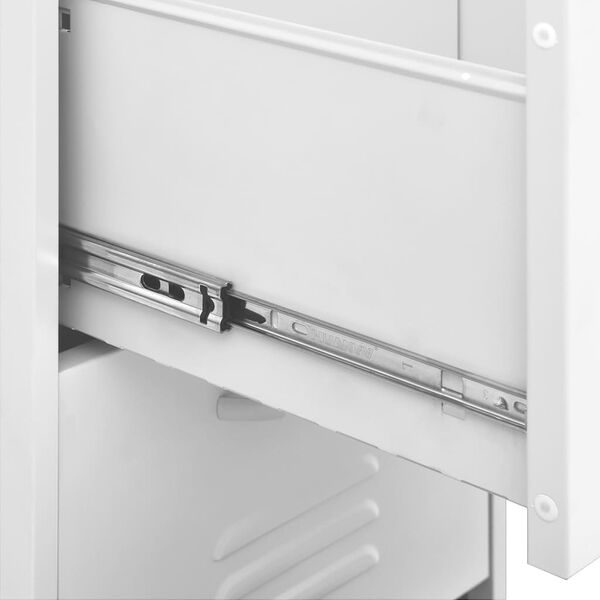 vidaXL Ντουλάπι Αποθήκευσης Λευκό 42,5x35x101,5 εκ. από Ατσάλι