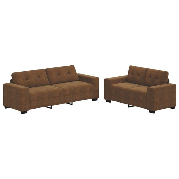 vidaXL Καναπές 2 pcs Καφέ 221 x 78 x 80 εκ Τεχνητό δέρμα