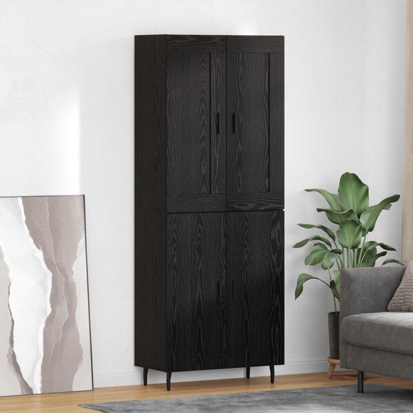 vidaXL Highboard 2 pcs &Mu;&alpha;ύ&rho;&eta; &Omicron;&xi;&upsilon;ά &Epsilon;&pi;&epsilon;&xi;&epsilon;&rho;&gamma;&alpha;&sigma;&mu;έ&nu;&omicron; &xi;ύ&lambda;&omicron;