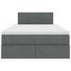 vidaXL Κρεβάτι με αποθηκευτικό χώρο και LED Σκούρο Γκρι 120 x 200 cm