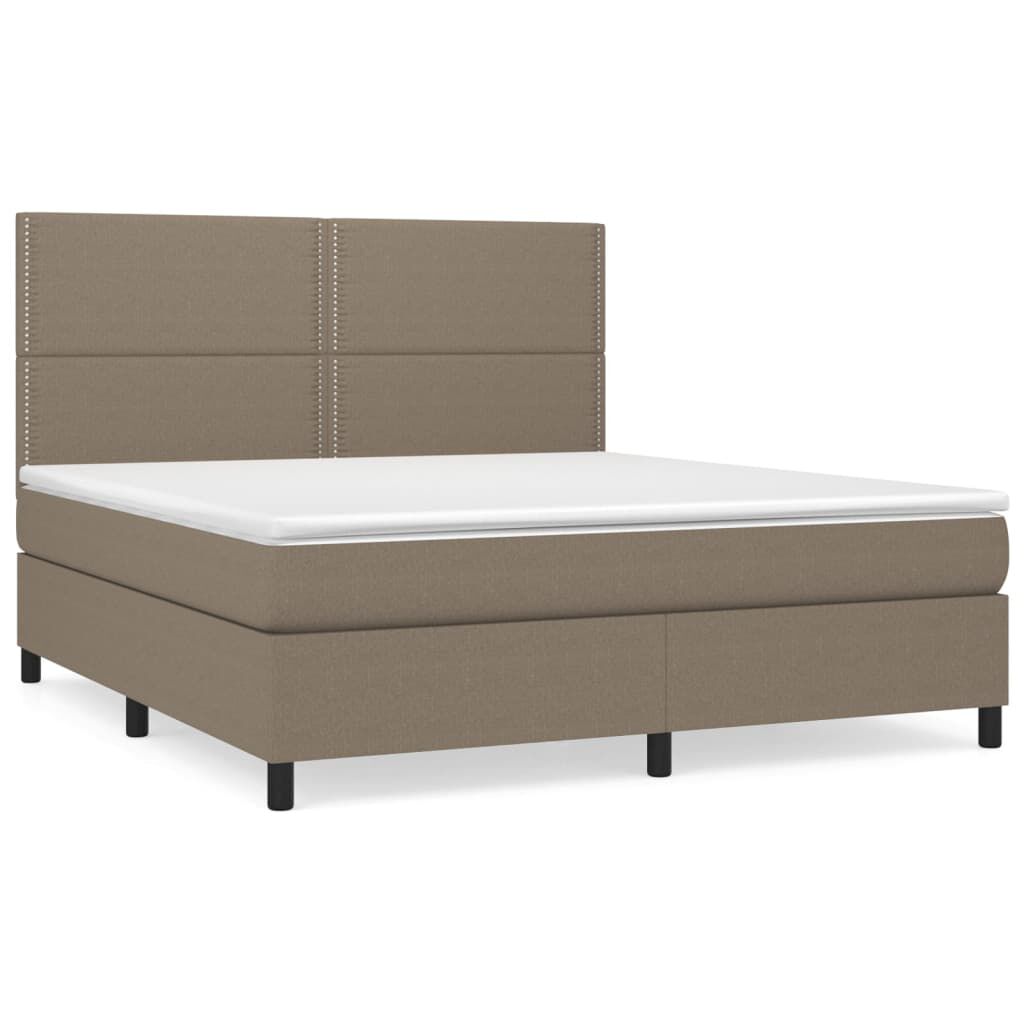 vidaXL Κρεβάτι Boxspring με Στρώμα Taupe 180x200 εκ. Υφασμάτινο