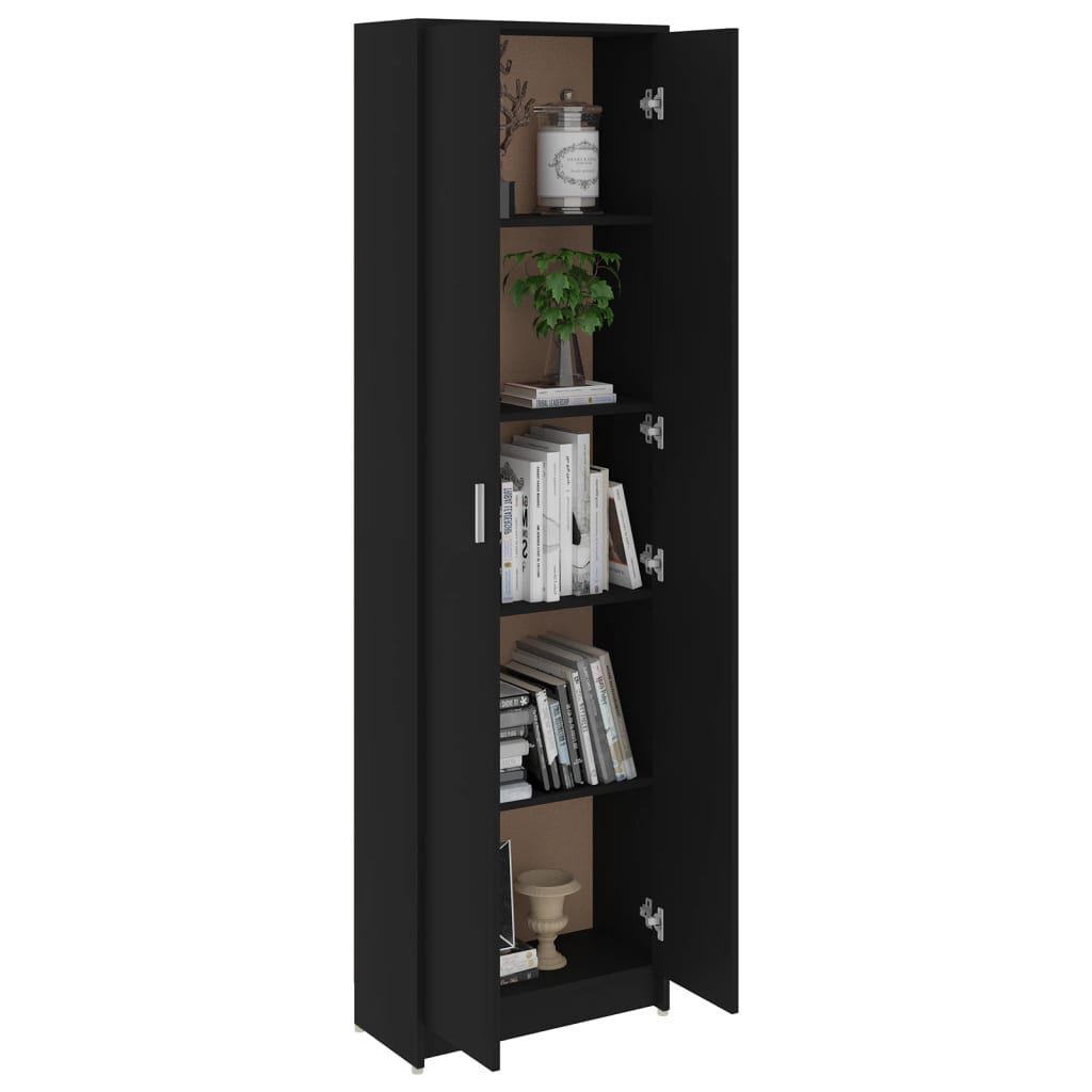 vidaXL Ντουλάπα Διαδρόμου Μαύρη 55 x 25 x 189 εκ. από Επεξ. Ξύλο