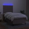 vidaXL &Kappa;&rho;&epsilon;&beta;ά&tau;&iota; Boxspring &mu;&epsilon; &Sigma;&tau;&rho;ώ&mu;&alpha; & LED Taupe 100x200 &epsilon;&kappa;. &Upsilon;&phi;&alpha;&sigma;&mu;ά&tau;&iota;&nu;&omicron;