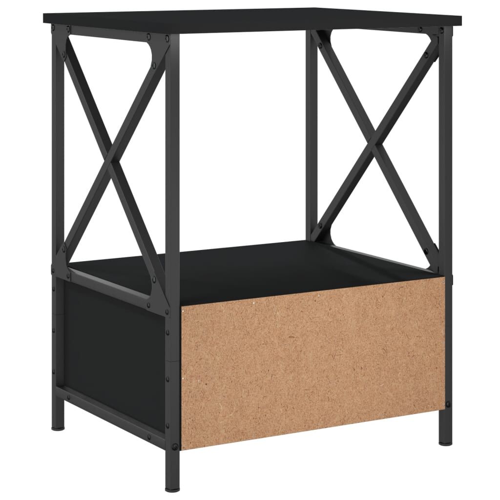 vidaXL Κομοδίνα 2 τεμ. Μαύρα 50 x 41 x 65 εκ. από Επεξεργασμένο Ξύλο