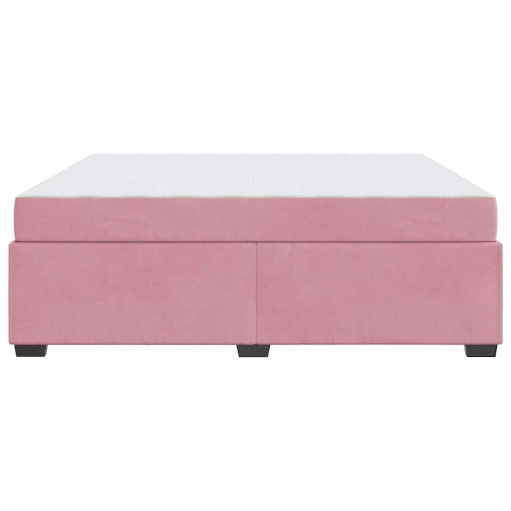 vidaXL Σκελετός Κρεβατιού με στρώμα Ροζ 180 x 200 cm Βελούδο