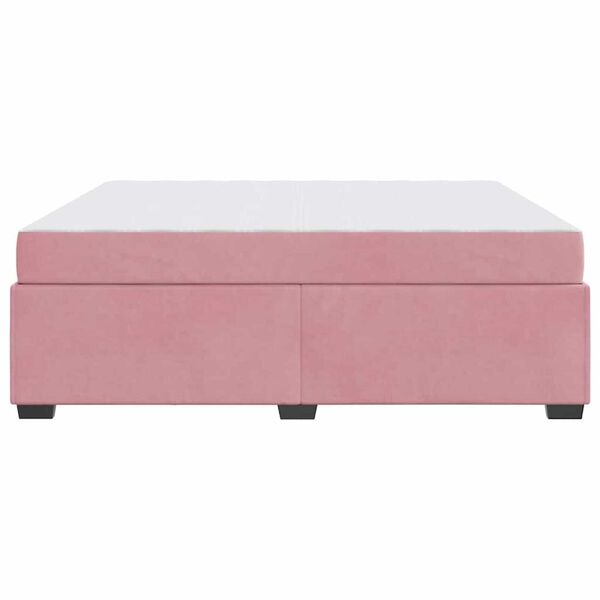 vidaXL Σκελετός Κρεβατιού με στρώμα Ροζ 180 x 200 cm Βελούδο