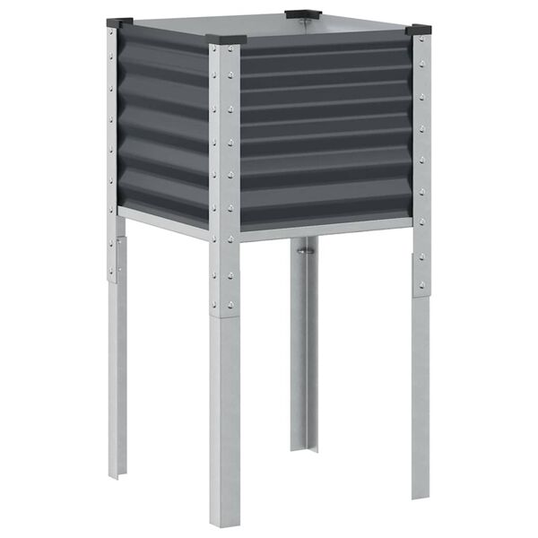 vidaXL Ζαρντινιέρα Κήπου Ανθρακί 45x45x88 εκ. από Ατσάλι